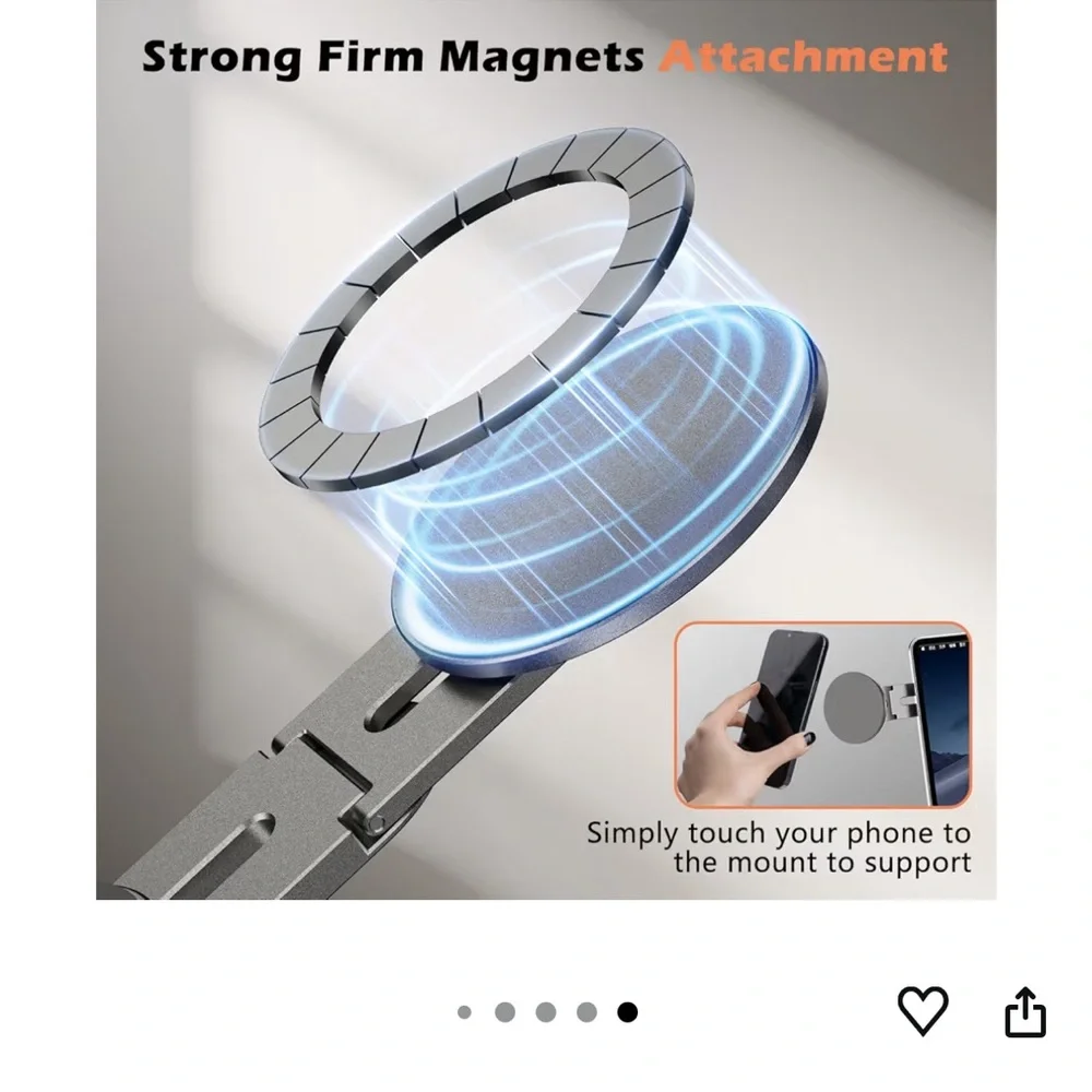 Magnetic Laptop Stand Compatible with MagSafe iPhone/Samsung, Side Phone Holder